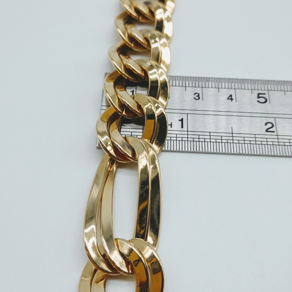 Vintage Monet Chunky Double Link Figaro Chain Statement Necklace - Picture 8 of 10